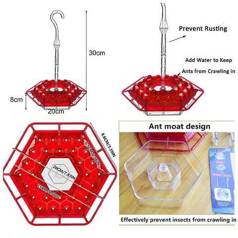 Ant Proof Hummingbird Feeder | Mary's Hummingbird Feeder with 30 Tubes | Mary's Sweety Hummingbird Feeder