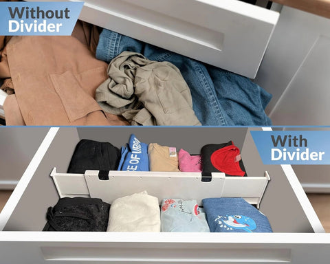 Expandable 4 Pack Drawer Dividers, Drawer Organizer & Storage Organizer/Solution