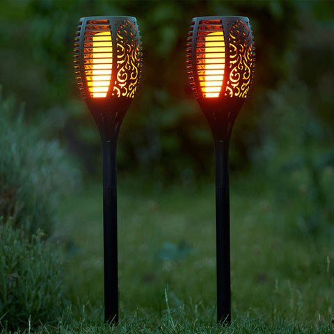 Solar Torch Lights for Outdoor & Pathways | Automatic Solar Flame Lights | Waterproof Solar Flame Torch