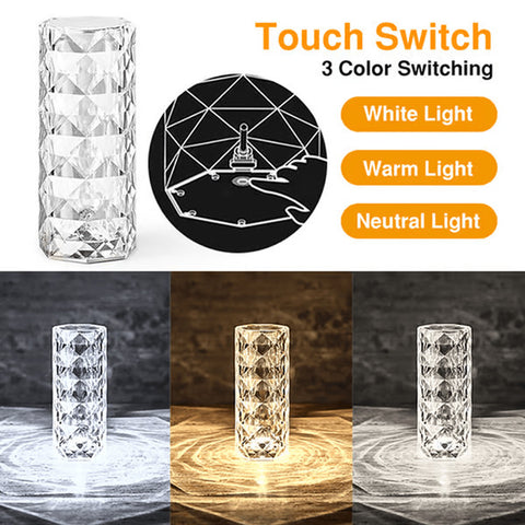 Rose Diamond USB Charging Touch Table Lamp
