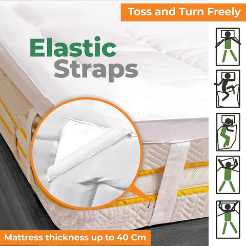 Luxury Soft Hotel Quality Microfiber Mattress Topper Box Stitched Thick 5cm