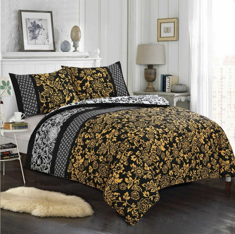4PC Duvet Cover Set & Fitted Sheet 100% Egyptian Cotton Single Double King Sizes