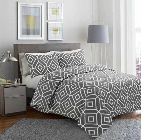 PRINTED 100% EGYPTIAN COTTON DUVET QUILT COVER SET SINGLE DOUBLE KING ALL SIZES