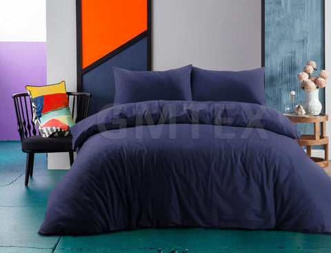 Polycotton Plain Dyed Duvet Cover Quilt Bedding Set Duvet Set With Pillowcase