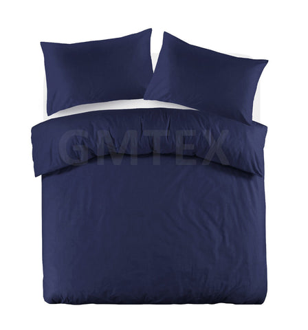 Polycotton Plain Dyed Duvet Cover Quilt Bedding Set Duvet Set With Pillowcase
