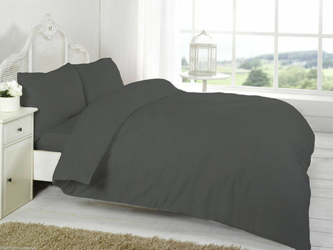 100% Brushed Cotton Flannelette Duvet Quilt Cover Set Pillowcase Thermal Bedding